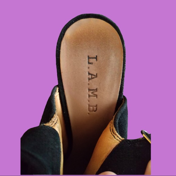 L.A.M.B by Gwen Stefani 🖤Black Suede Platform Wedge 🖤Cone Heel 🖤Size 8.5 - Picture 3 of 13